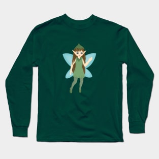 Fairy in Green Long Sleeve T-Shirt